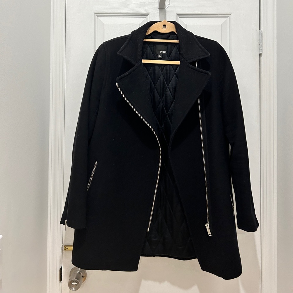 Aritzia Zipped Wool Pea Coat